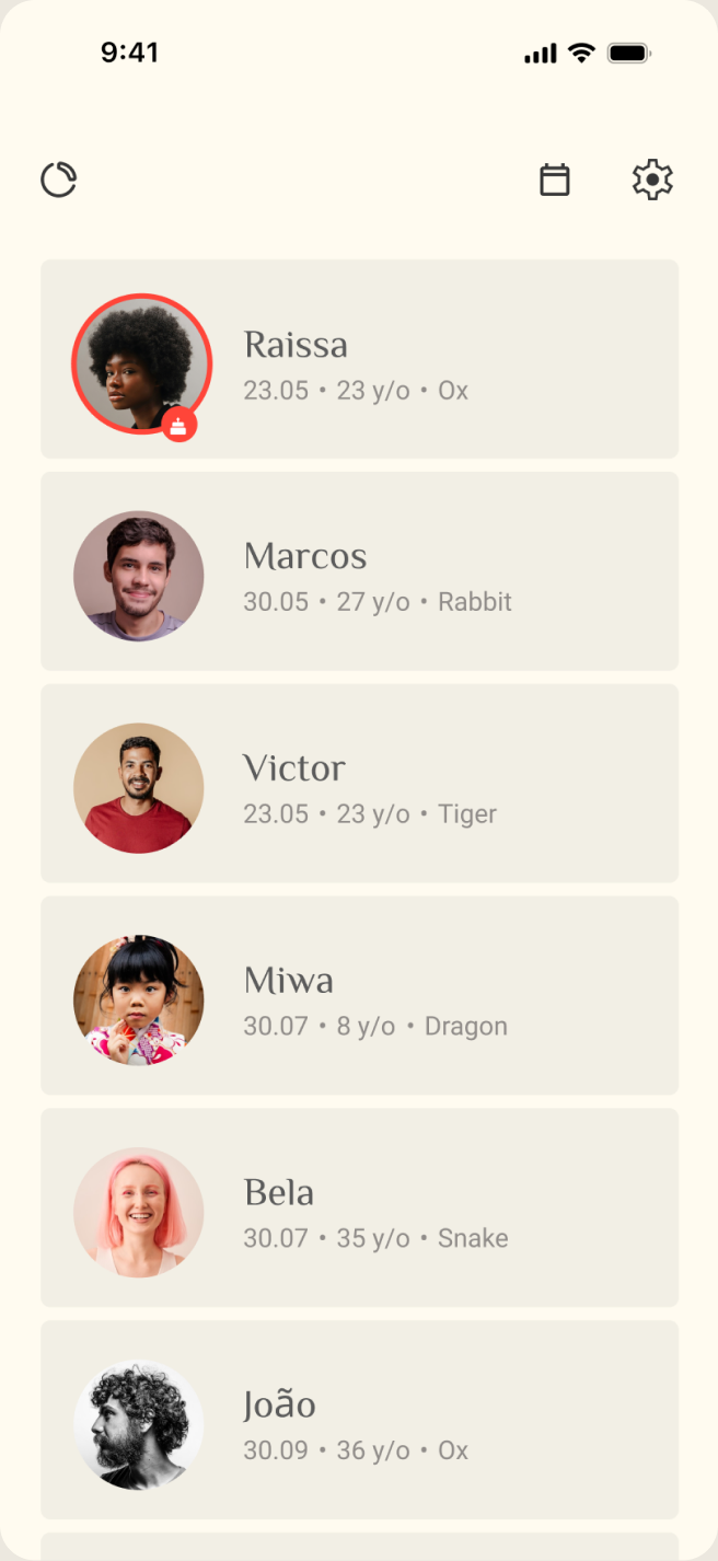 Friends list