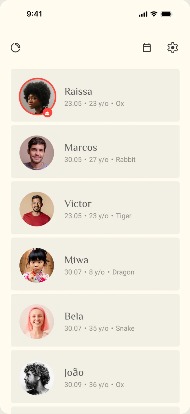 Friends list
